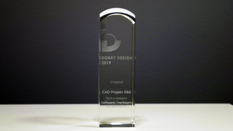 Statuetka Dobry Design 2019 dla marki Vinterior