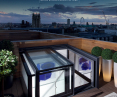 Freestanding , glass roof box