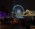 Christmas market on PWK square (fairgrounds) in Poznań, December 2022