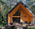 Wood-frame modular house in the form of a modern barn, Simple House