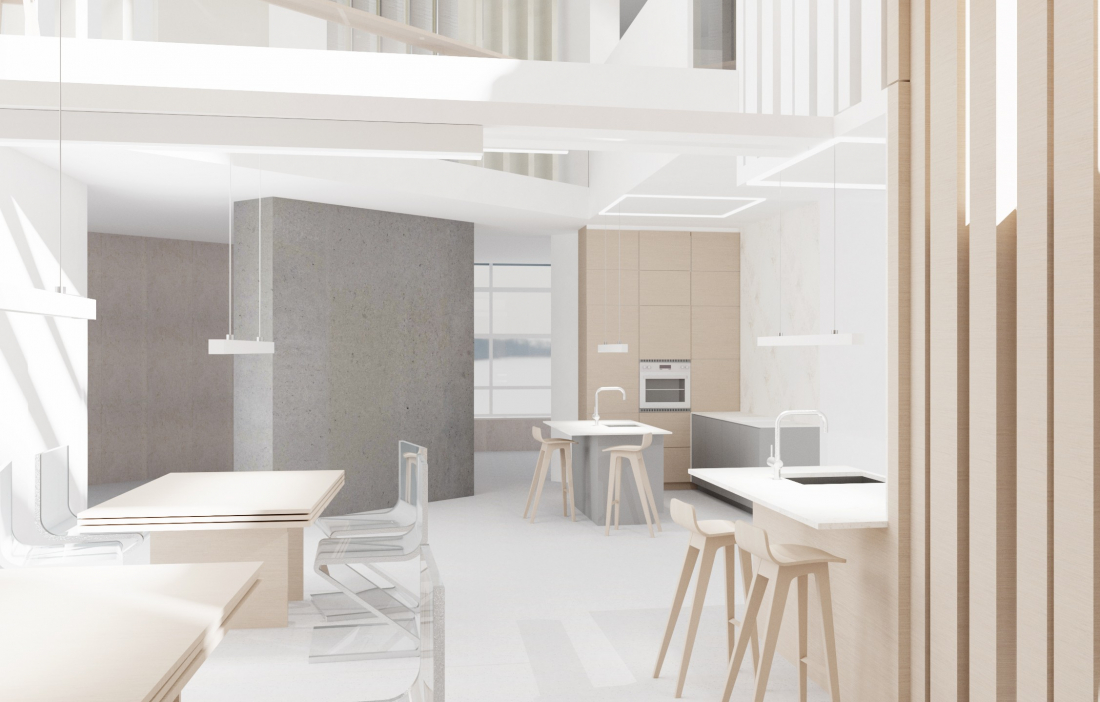 Co-living - przestrzenie wspólne. Adaptacja fragmentu kompleksu budynków mieszkalno-usługowych w Cieszynie
