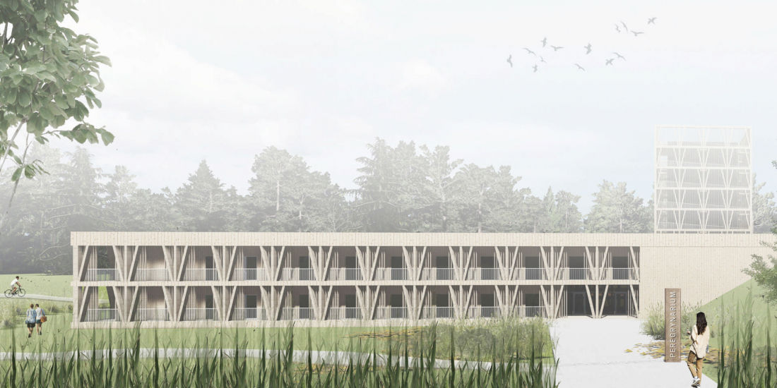 Peregrynarium - projekt koncepcyjny domu pielgrzyma w Lubaniu na Kamiennej Górze jako przystanek na szlaku św. Jakuba