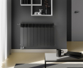 G500F/D aluminum radiator by KFA Armatura in black color