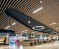 Solid Wood Grid ceiling, Sterrenburg shopping center in Dordrecht, the Netherlands