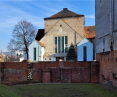 Dawna synagoga w Poznaniu, róg ulic Wronieckiej i Stawnej, stan z początku 2023 roku