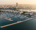 Nova Marina Gdynia. In the background - Gdynia Sea Towers