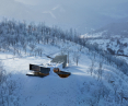 Visualization of a villa project above Japan's Yōtei volcano in Hokkaido