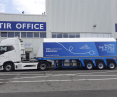 First electric truck in the colors of Saint-Gobain Glass