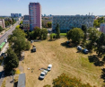 Ogrody loop on Waryński Square in Poznań, condition before the ongoing transformation into a public square, view from the west