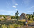 Picturesque surroundings of revitalized buildings on Buitenplaats Koningsweg