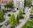 The intersection of Taczaka, Kosciuszko and Taylor streets in Poznan, a visualization according to the design of Front Architects