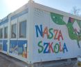 A school made of containers in the village of Zelazno in Kotlina Klodzka