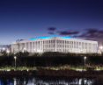 Poznan University of Technology Faculty of Architecture building with outdoor lighting by Lena Lighting