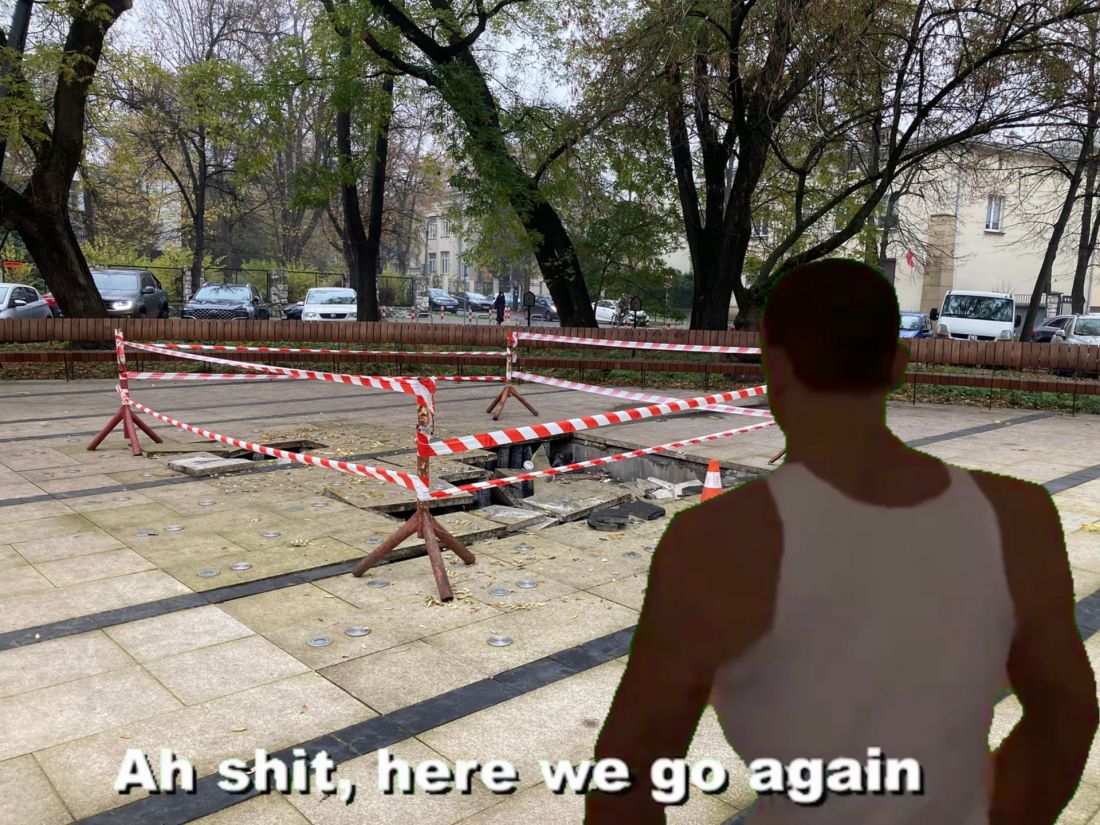 Kraków - Fontanna na placu Axentowicza