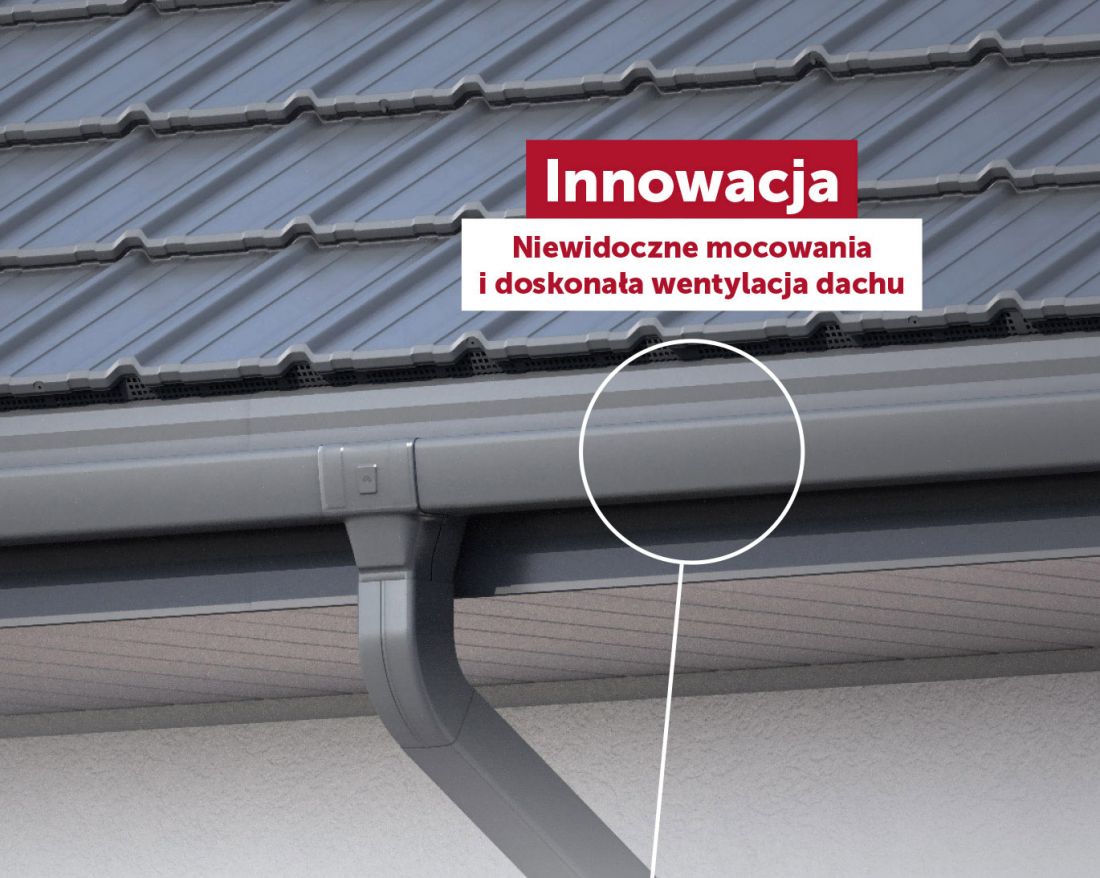 Niewidoczne mocowania i doskonała wentylacja dachu