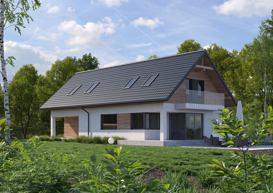 Blachodachówka modułowa Como o płaskim, eleganckim designie świetnie podkreśla piękno każdego domu