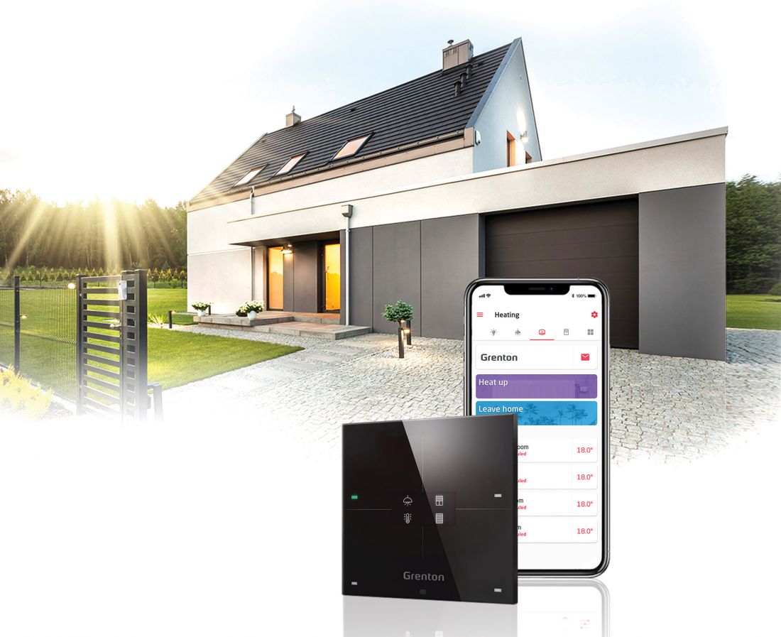 Intuicyjne sterowanie poprzez Smart Panel lub aplikację myGrenton