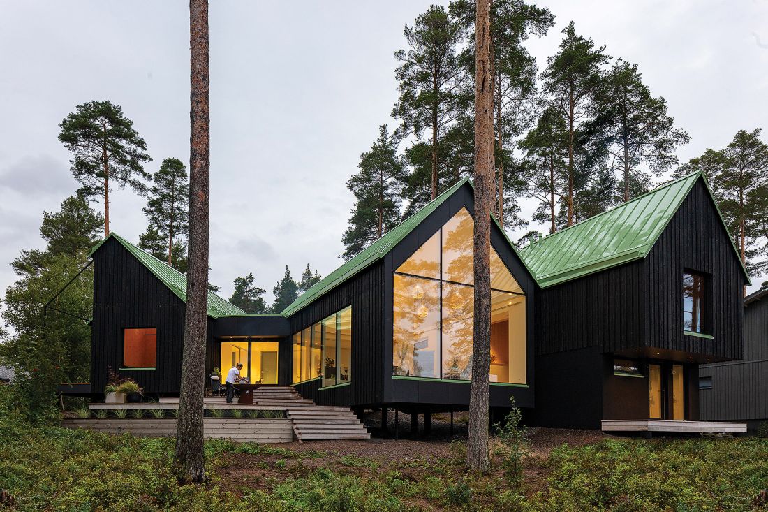 Dogs & Doctors house, Finland, by Pirinen Salo. GreenCoat Pural BT in Pale Green.
