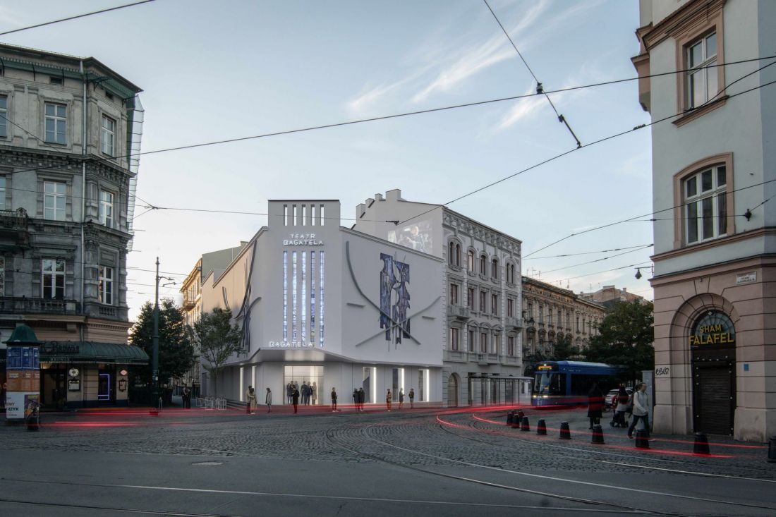 Projekt przebudowy Teatru Bagatela w Krakowie - elewacje zewnętrzne