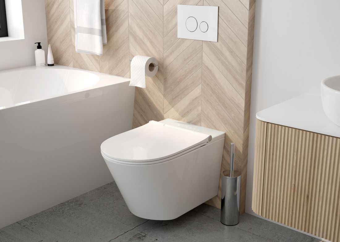 42038000 SmartFrisk miska WC wisząca, myjąca z deską
