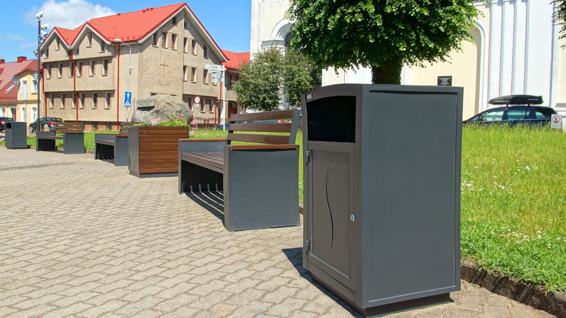Ławki parkowe, kosze parkowe kolekcji S