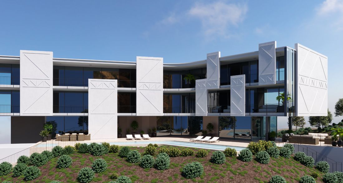 Hotel elewacja ETICS - zastosowano listwy ozdobne BP19 - Bella Plast