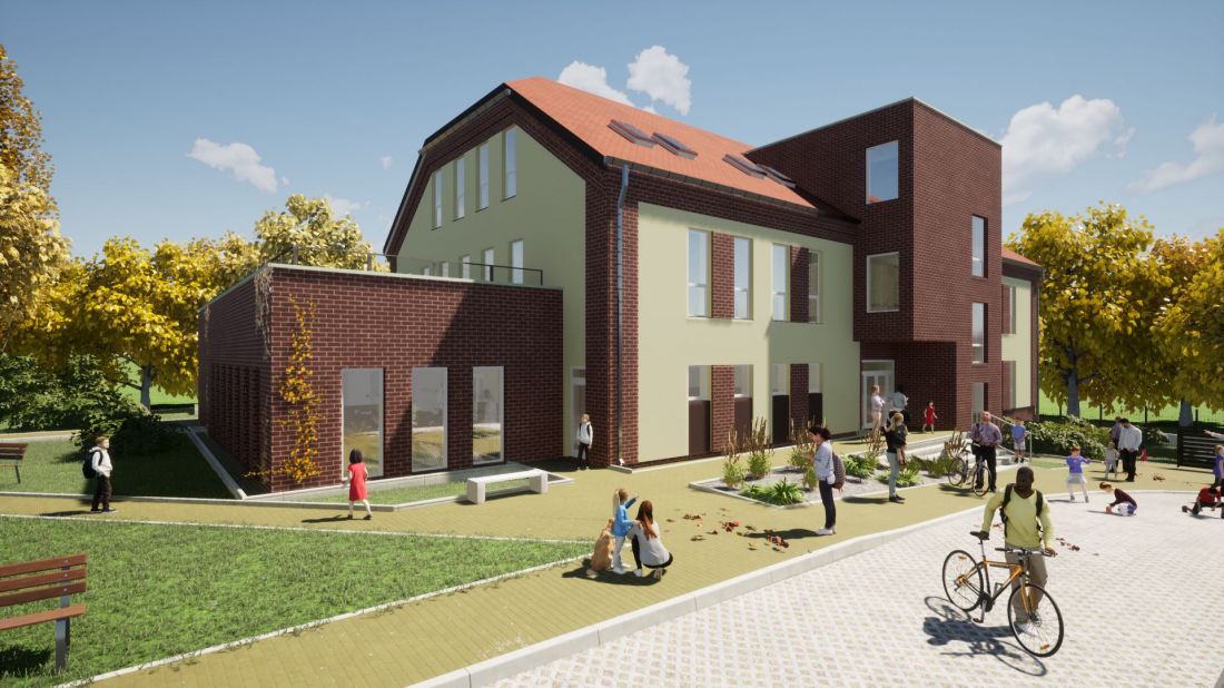 Nowy budynek przedszkola będzie miał dach wielospadowy, kryty dachówką ceramiczną