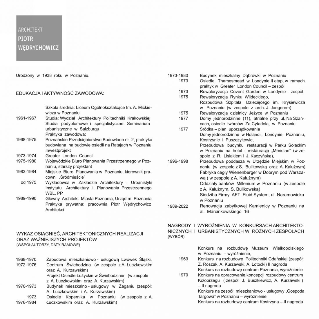 piotr wędrychowicz praca i twórczość