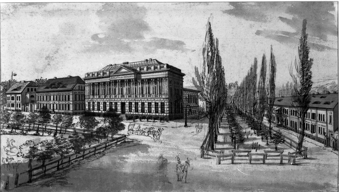 Aleje Marcinkowskiego w latach 30. XIX wieku (ul. Wilhelmowska)