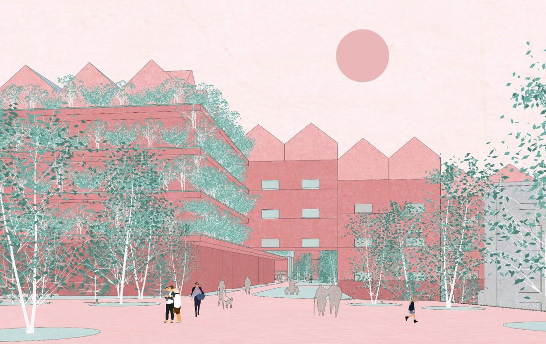 nowa ekodzielnica w Chrzanowie, koncepcja architektoniczno-urbanistyczna (proj.: Aleksandra Wasilkowska)