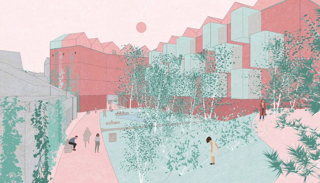 nowa ekodzielnica w Chrzanowie, koncepcja architektoniczno-urbanistyczna (proj.: Aleksandra Wasilkowska)