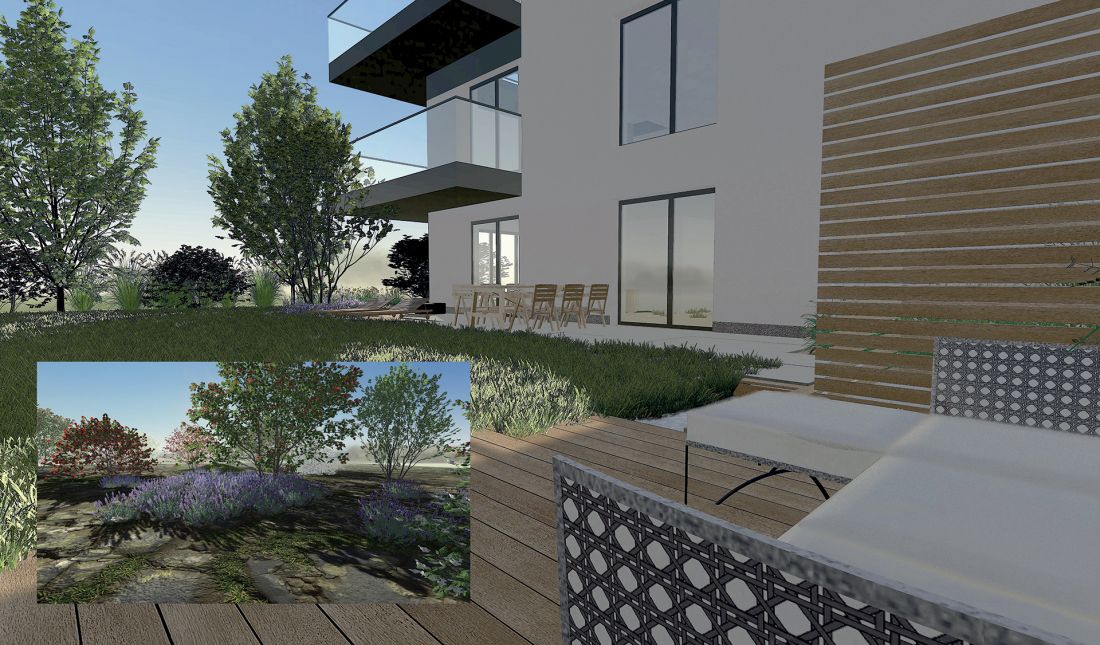 Wizualizacja projektu ogrodu przydomowego z zastosowaniem modeli 3D roślin