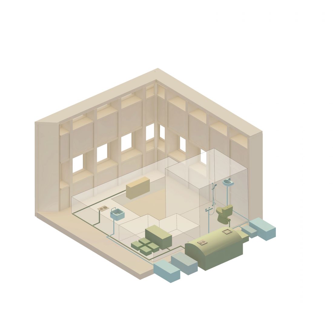 Grounded House, schemat instalacji