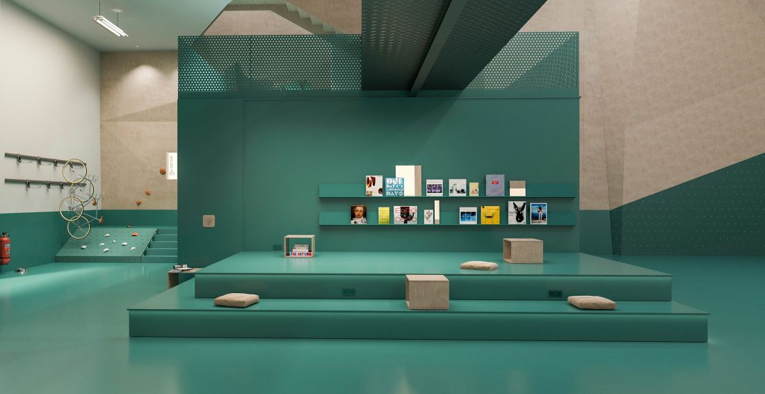 Podest z biblioteczką