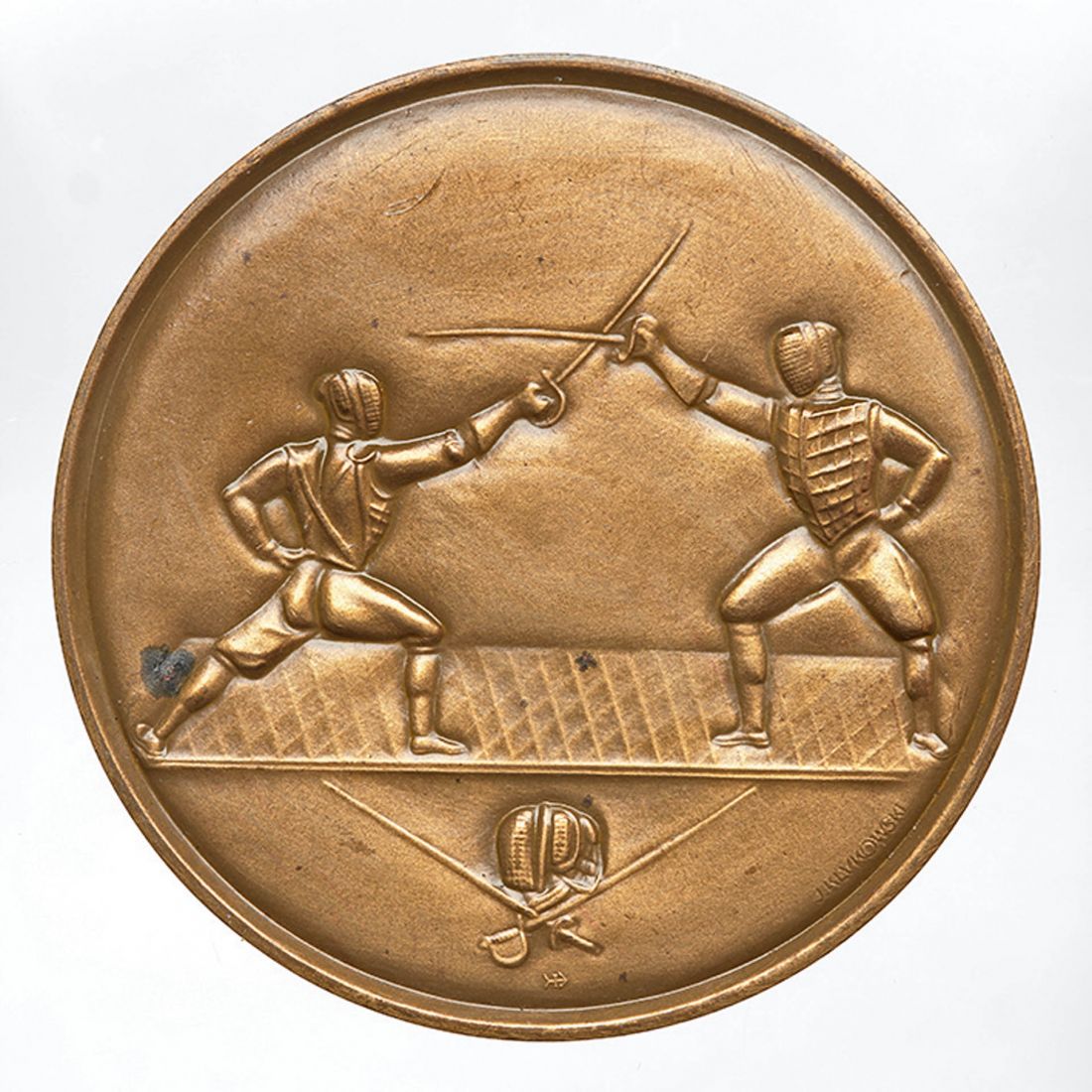 medal nagrodowy Sportowych Klubów Wojskowych, szermierka, proj.: Józef Klukowski, 1938