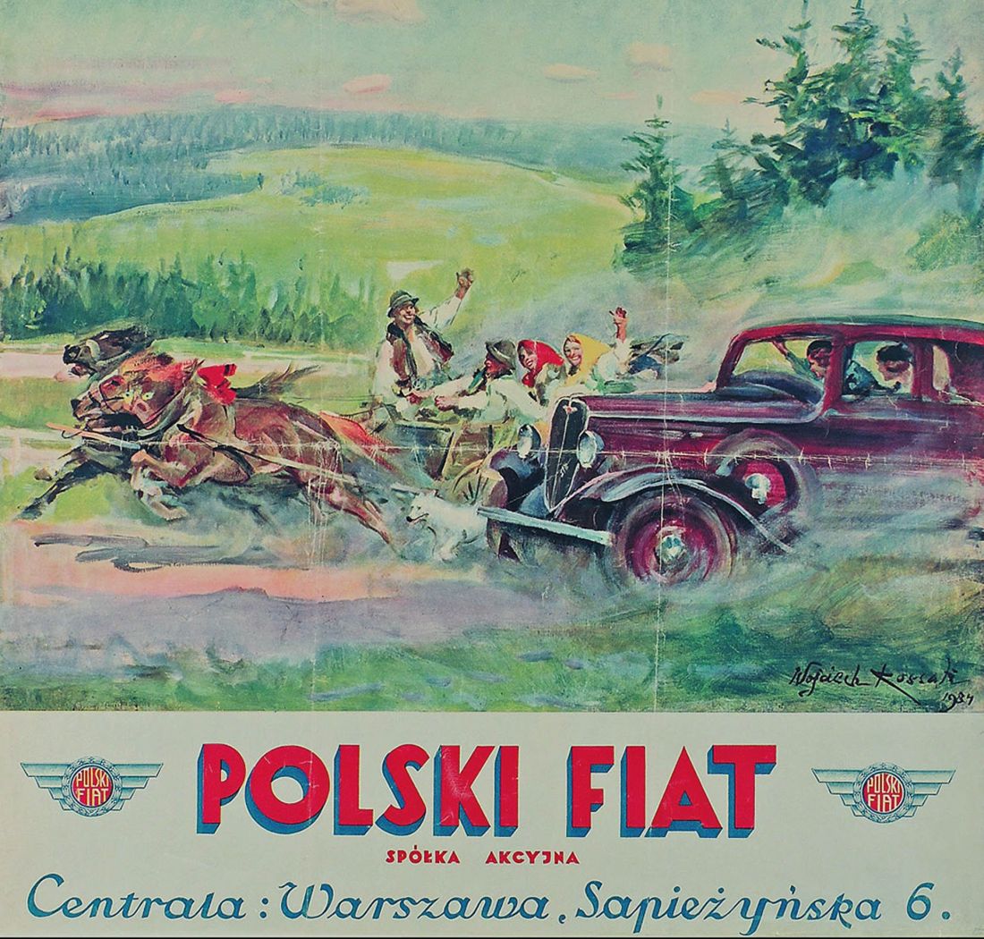 plakat „Polski Fiat”, proj.: Wojciech Kossak, 1934