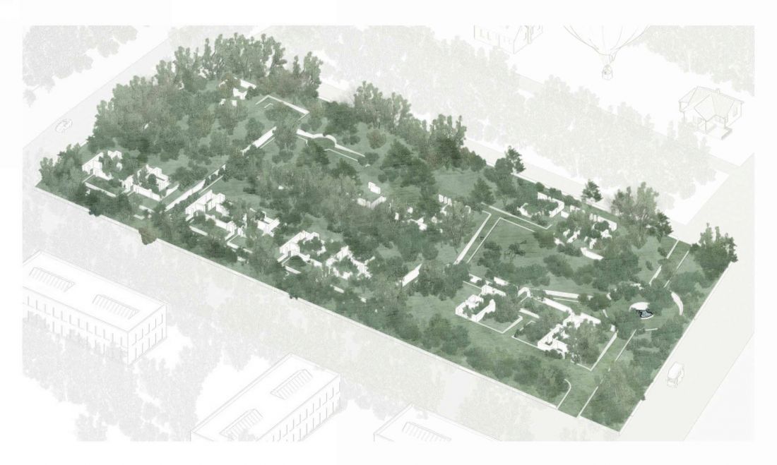 aksonometria trzeciego studium czasowego, rok 2222