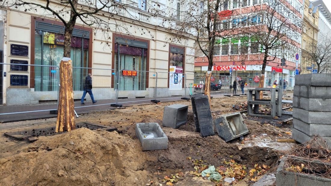 Ulica 27 Grudnia w Poznaniu, przebudowa, grudzień 2022 r.