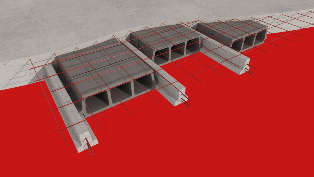 Konstrukcja stropu gęstożebrowego TECHNOBETON