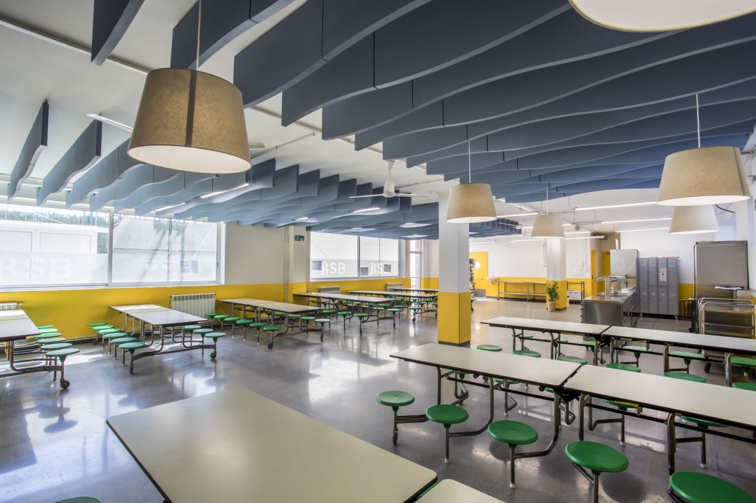 Ecophon Solo Baffle Wave, The British School of Barcelona