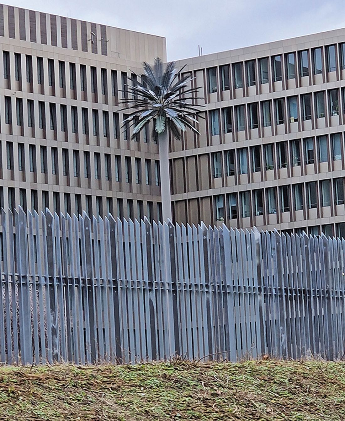 współczesna architektura fajnie rzeźbi Berlin - bywa z tym różnie, odpycha mnie betonowa palma przed siedzibą niemieckiego wywiadu BND (proj.: Kleihues+Kleihues) 