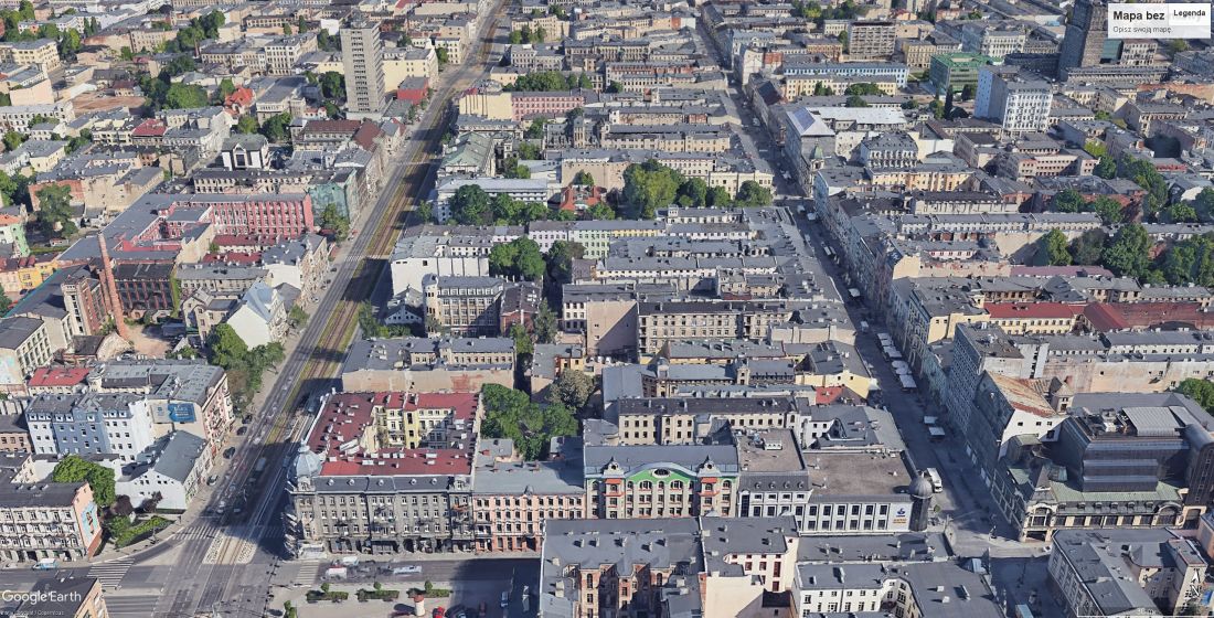 Centralna część Śródmieścia Łodzi