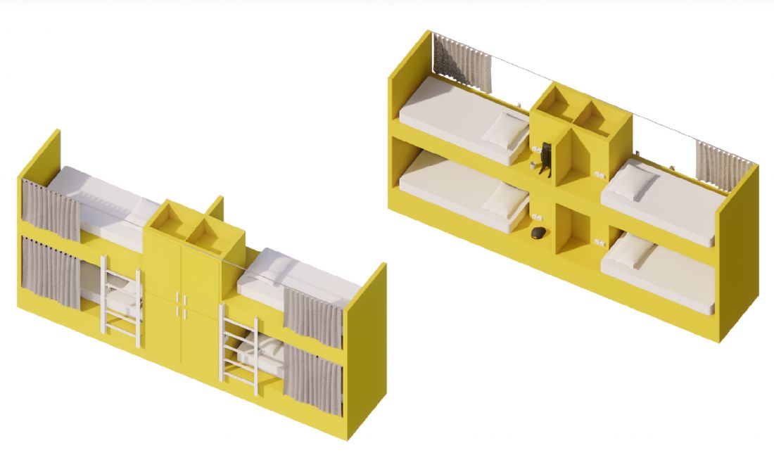 Projekt noclegowni, modele łóżek