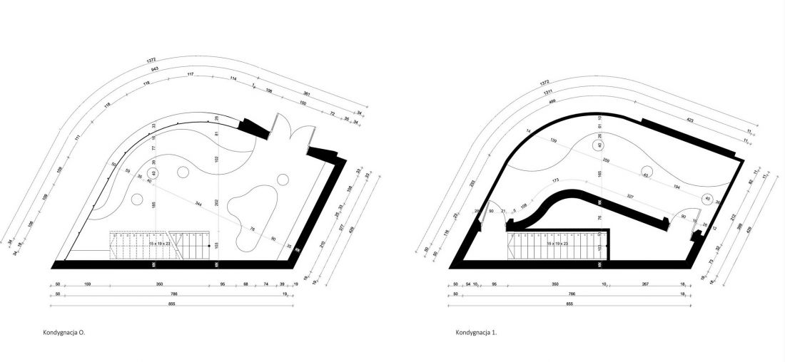 Adaptacja wiaduktu kolejowego w Szczecinie, rysunek techniczny