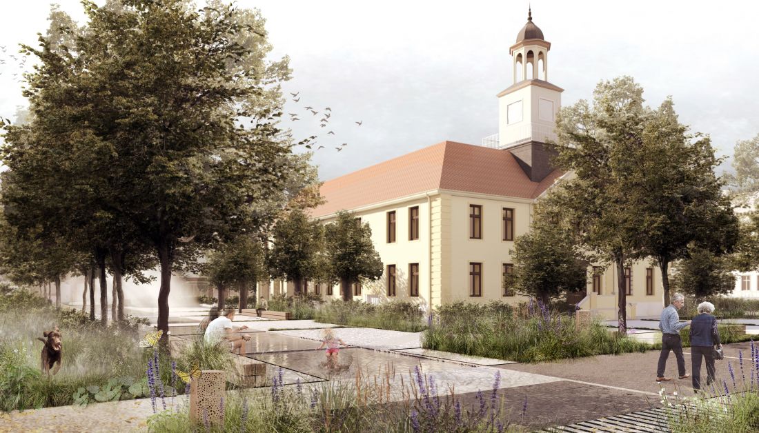 W projekcie wprowadzono warstwy przepuszczalne i dużo zieleni