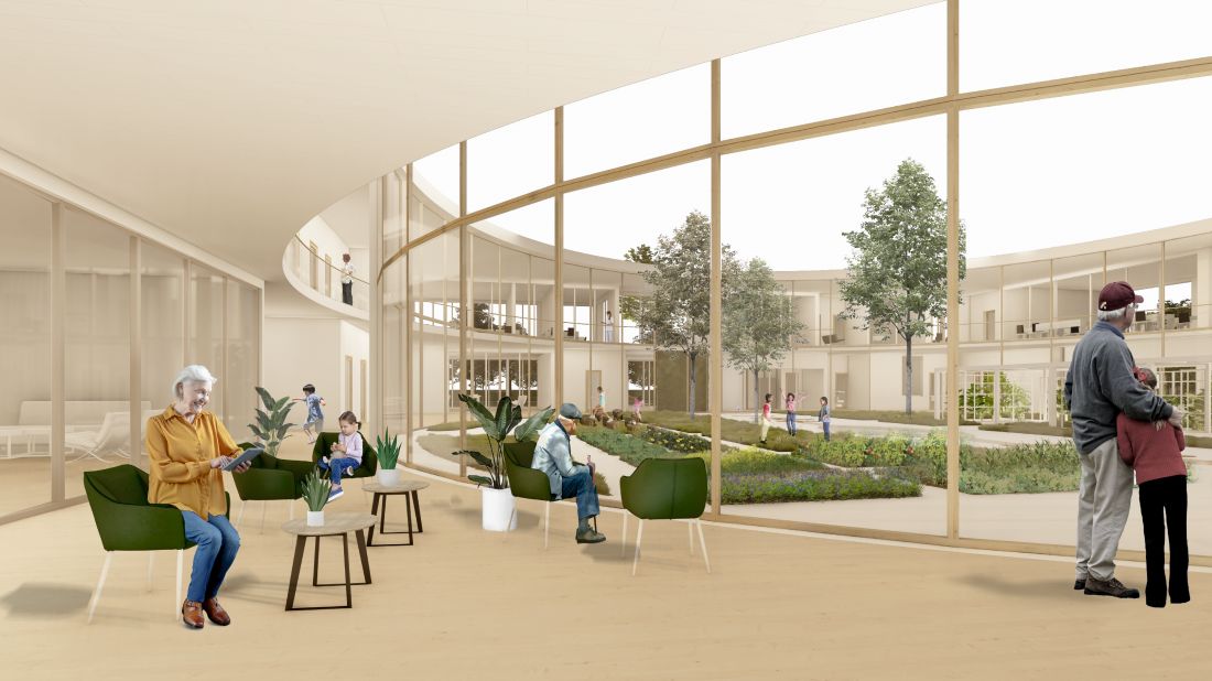 Głównym punktem centrum jest duże atrium w kształcie okręgu