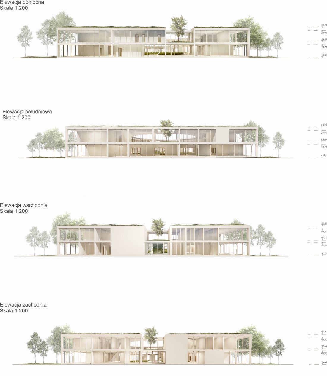 Projekt centrum międzypokoleniowego w Tarnowie, elewacje