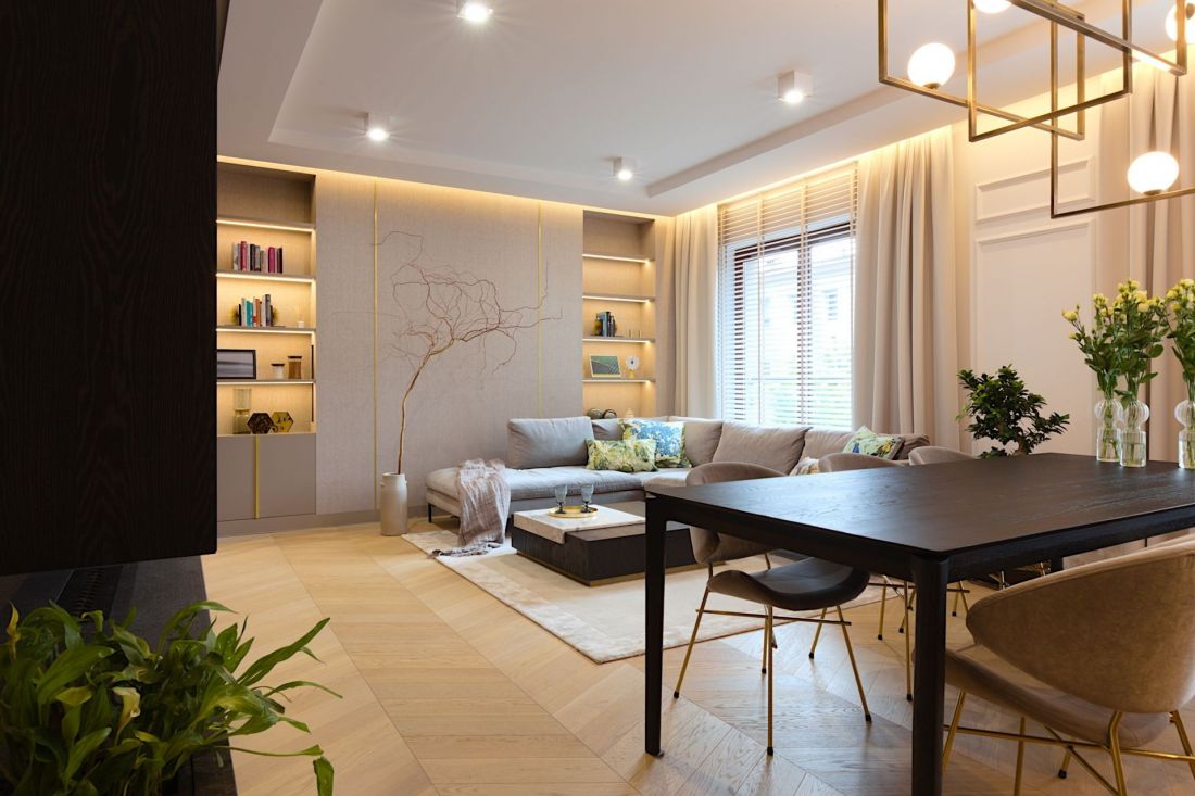 Wnętrze łączy styl paryskiej kamienicy z nowoczesną stylistyką