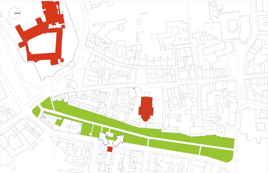 dominanty - widok z kamienicy / widok na Wawel oraz kościół pw. Świętych Apostołów Piotra i Pawła