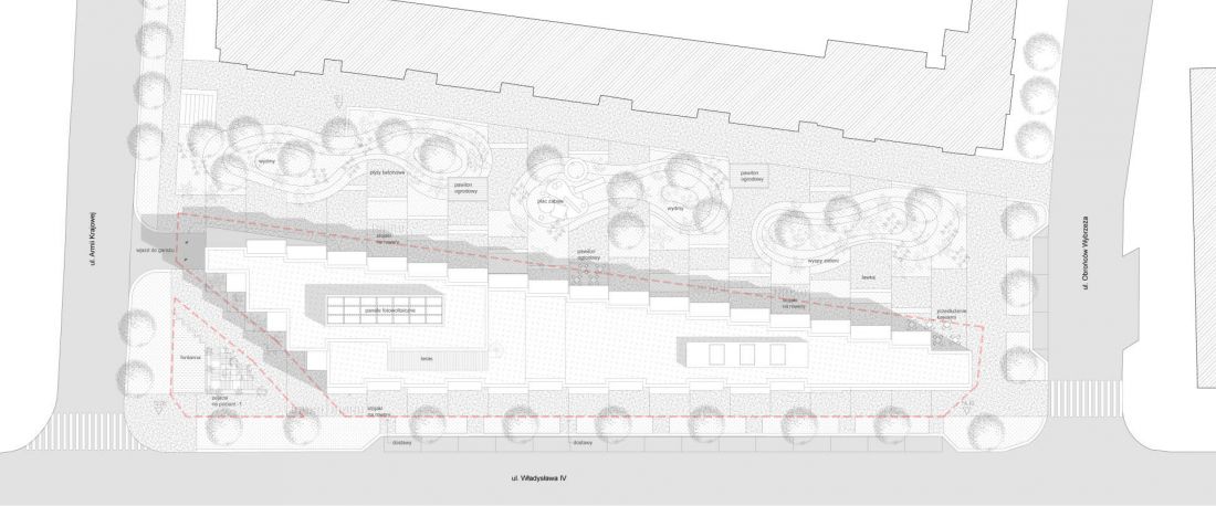 plan zagospodarowania terenu, proj.: JEMS Architekci